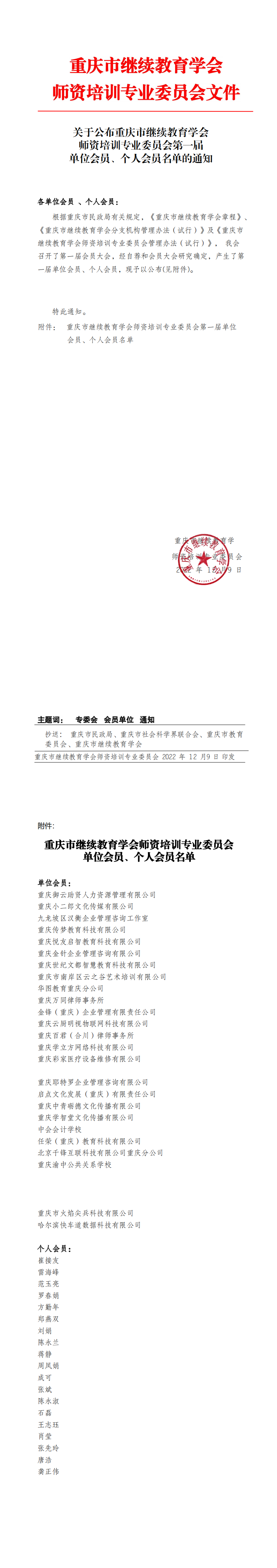 關(guān)于公布專委會(huì)第一屆單位會(huì)員、個(gè)人會(huì)員的通知