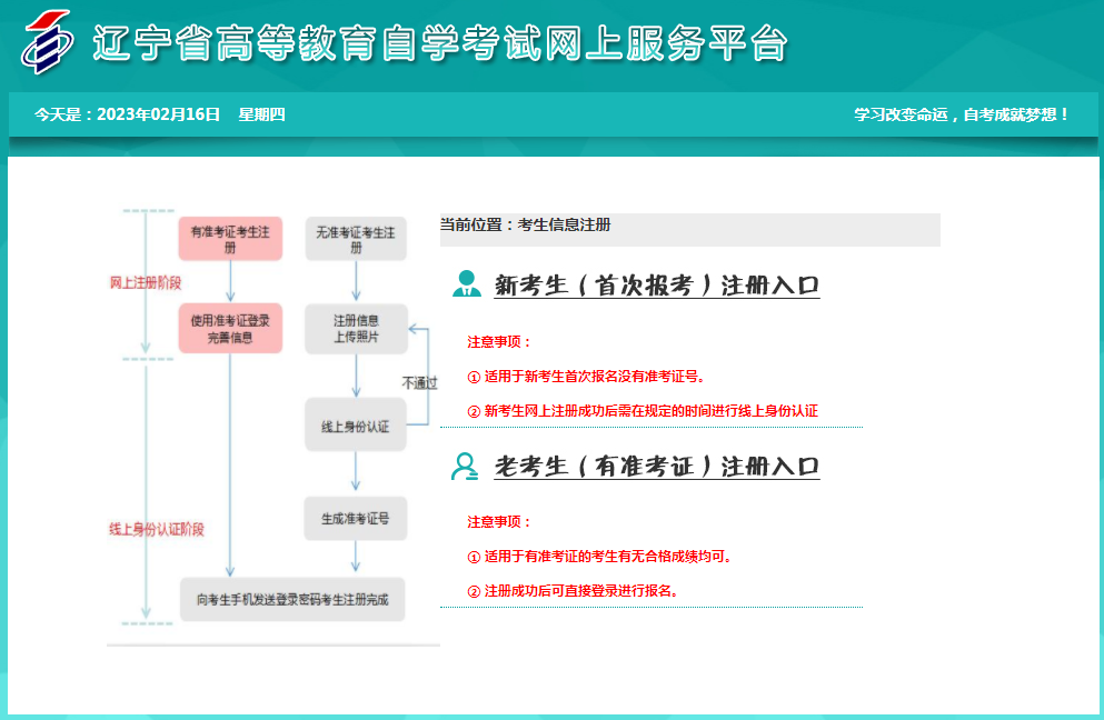 2023年4月遼寧自考報名入口