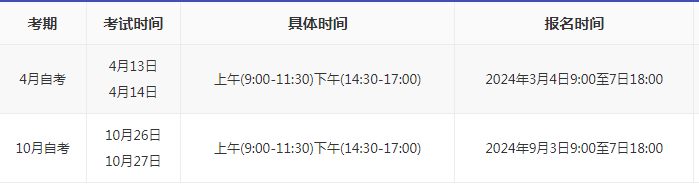 河南自考時(shí)間怎么安排的2024？