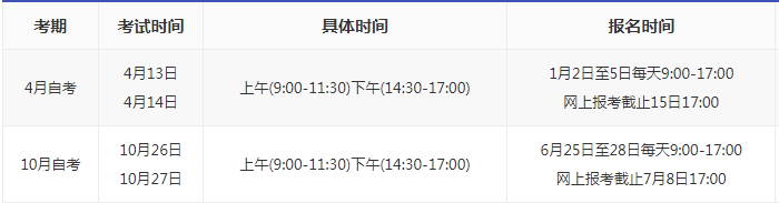2024年江西自考考試時(shí)間是多久？