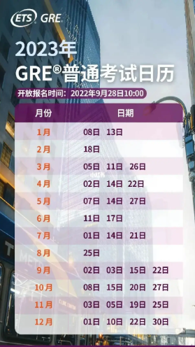 gre考試時間青島