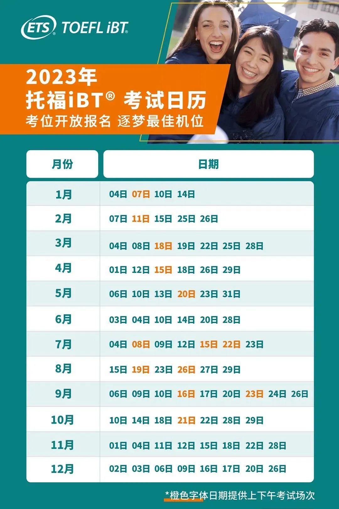 2023年托?？荚嚂r(shí)間表詳情